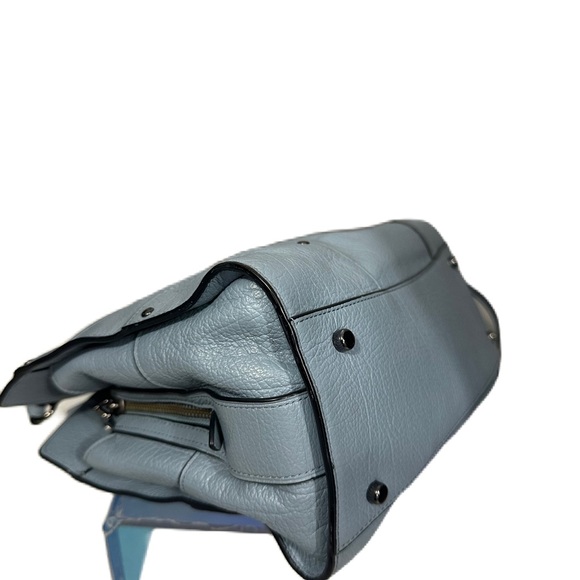 Excellent Coach 37779 Mercer24” Leather Satchel Crossbody Blue Retail not Outlet - Picture 8 of 11